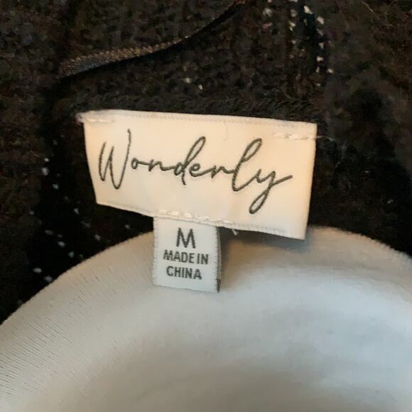 Wonderly Oversize Knit Black Mock Neck Sweater Sz M - Picture 4 of 6